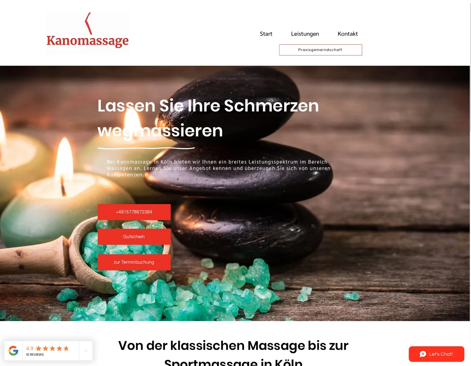 Kanomassage Website